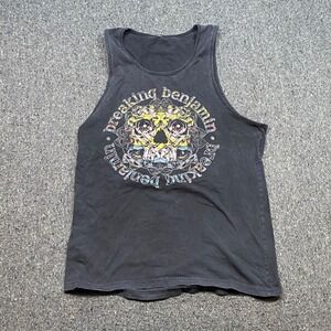 Breaking Benjamin Tank Top Sz M Mens Black Grunge Skull Graphic Rock Band Tee